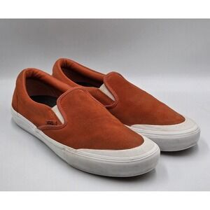 Vans Slip-On Shoes Mens Size 11.5 Orange Suede Pro Duracap Skate Classic Low Top